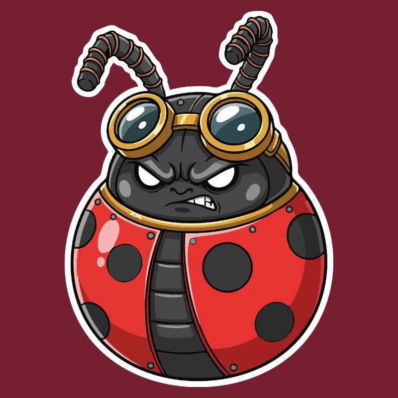 Steampunk Ladybug Red and Chrome Armor