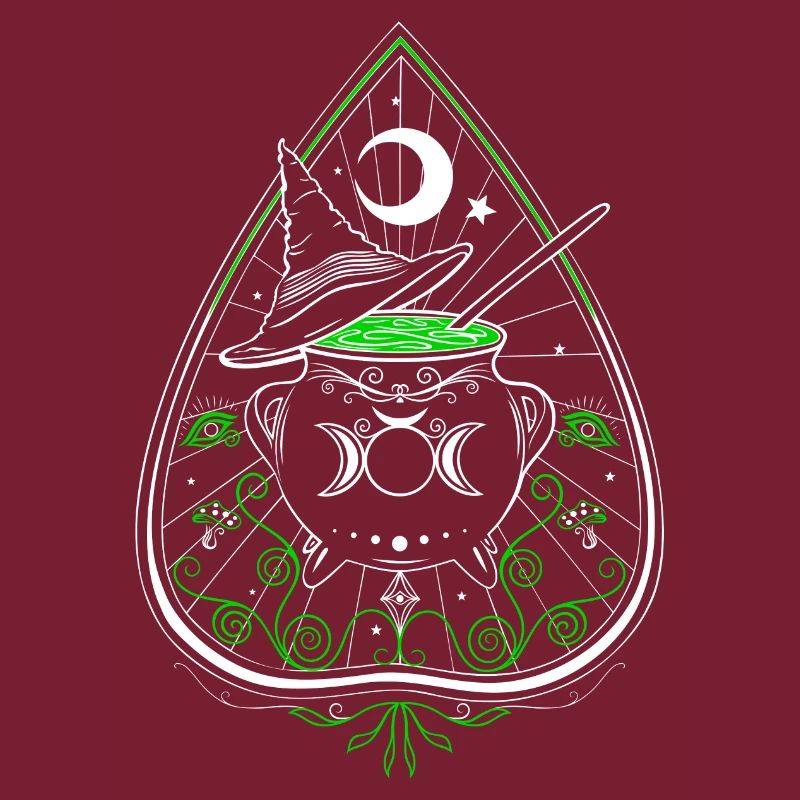 Green Witch Planchette Cauldron Witch Hat