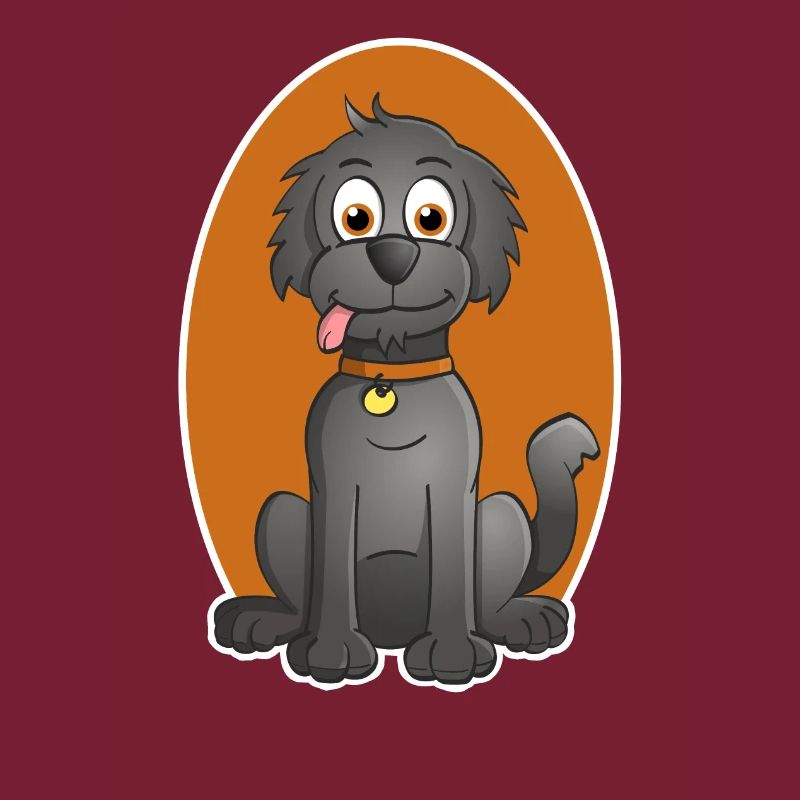 Fröhliche Illustration eines Hundes im Cartoon-Stil