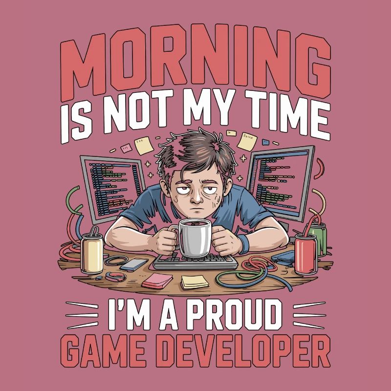 Game Developer Morning Is Not My Time Game Coder
