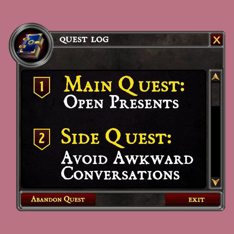 Main Quest Open Presents Side Quest Avoid