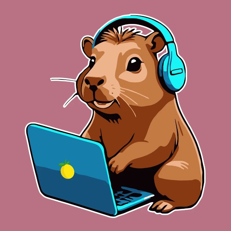 Capybara Programmer Coder Computer