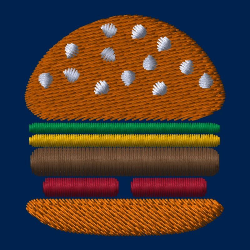 Burger brodé