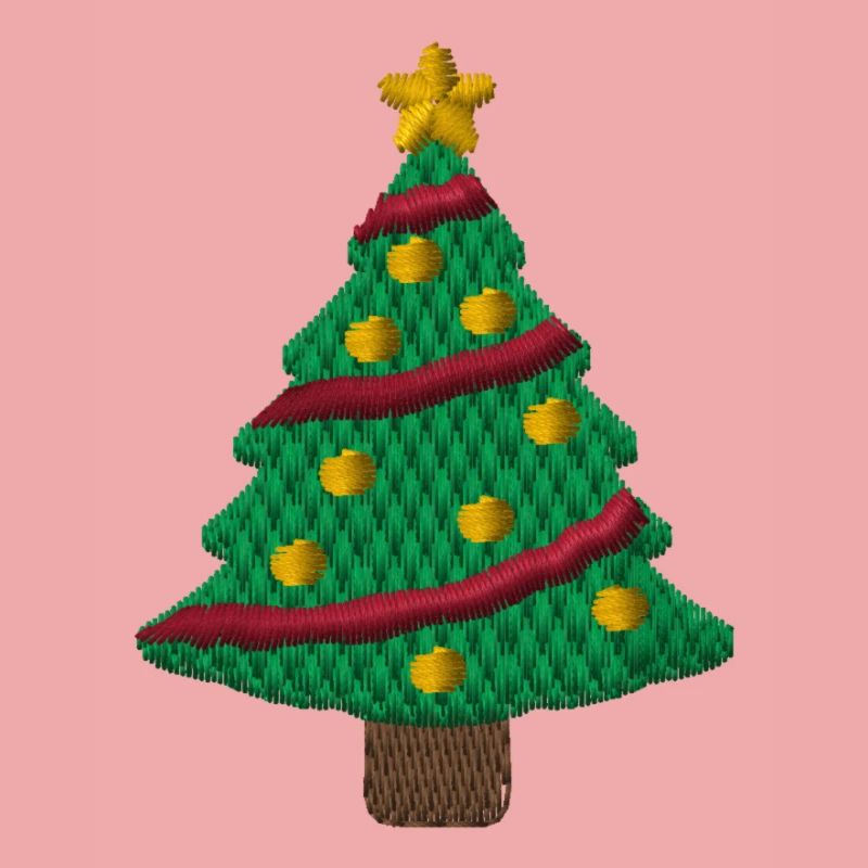 Christmas tree embroidered