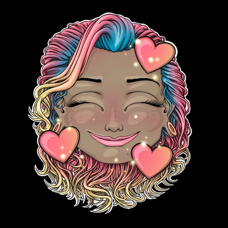 Buntes Regenbogenhaar Smiley