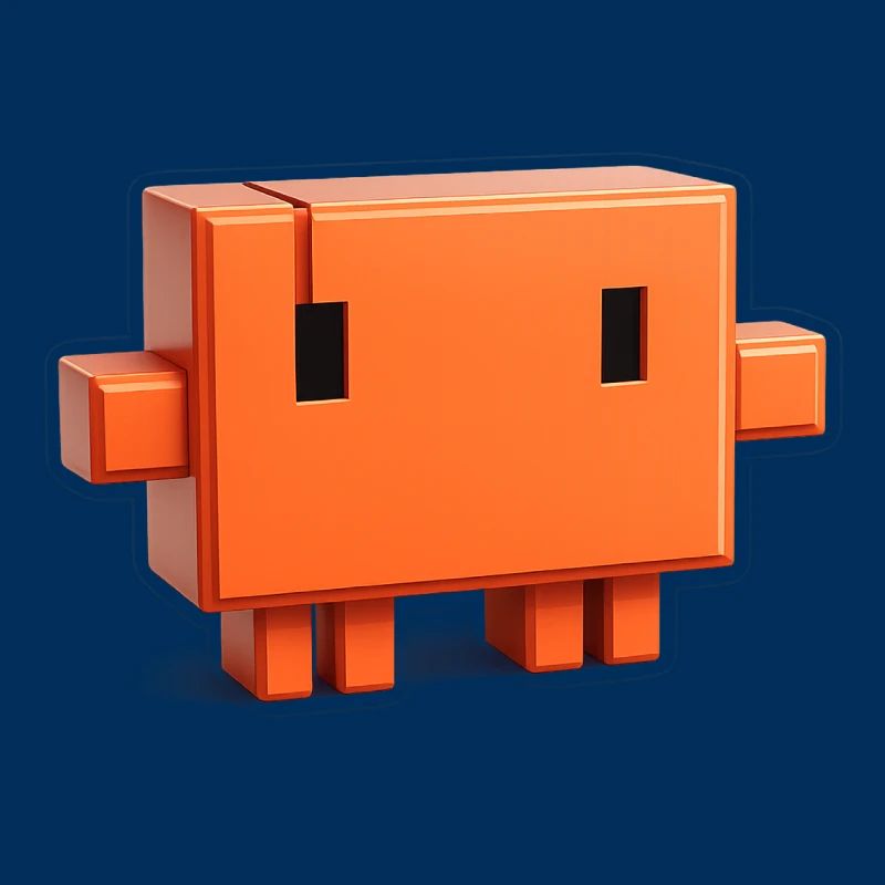 Claude Code Pixel 3D Mascot Cute Dev Sticker