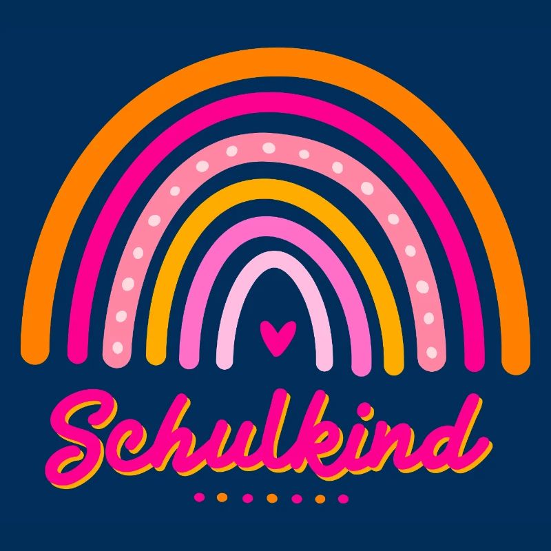 Schulkind Retro-Regenbogen Einschulung Mädchen