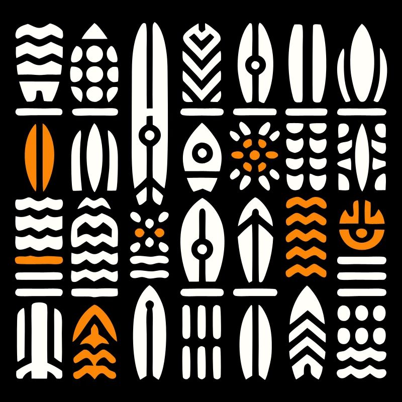 Motifs de Surfs et Vagues Abstraits