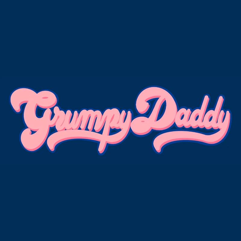 Grumpy Daddy Retro Script - Color "Bubble Gum"