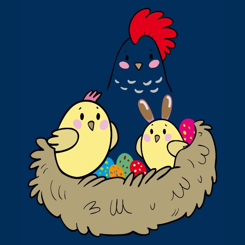 Happy Easter chicks in the nest