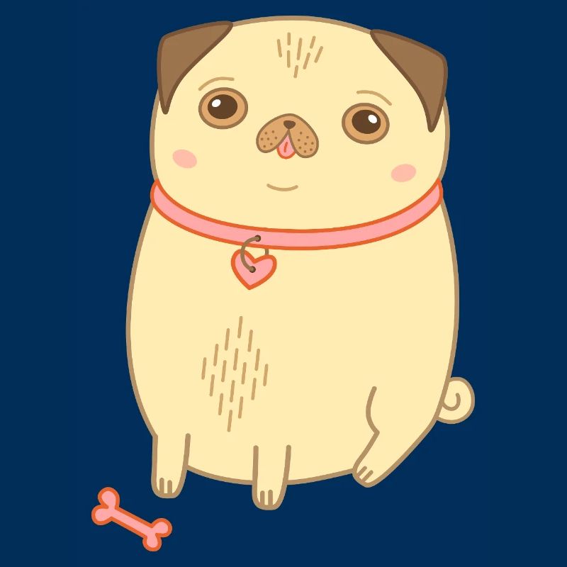 Mops beige süßer Hund Geschenk Mopsmama
