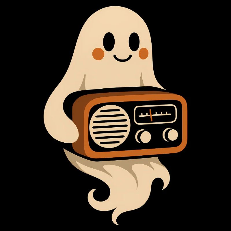 Fantôme avec radio rétro