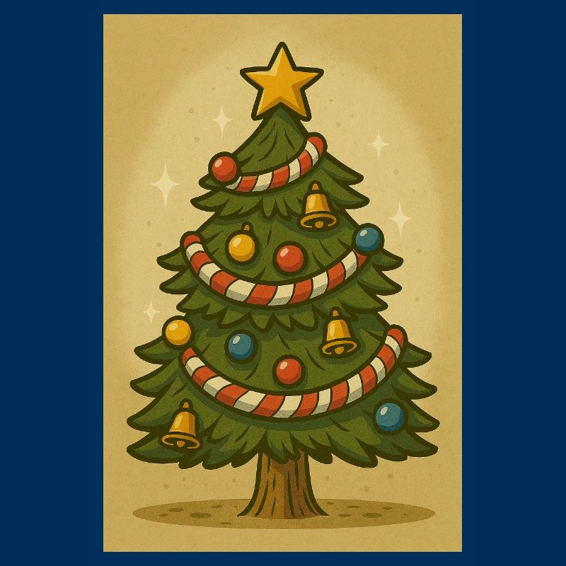 Christmas tree with sugar string and bells