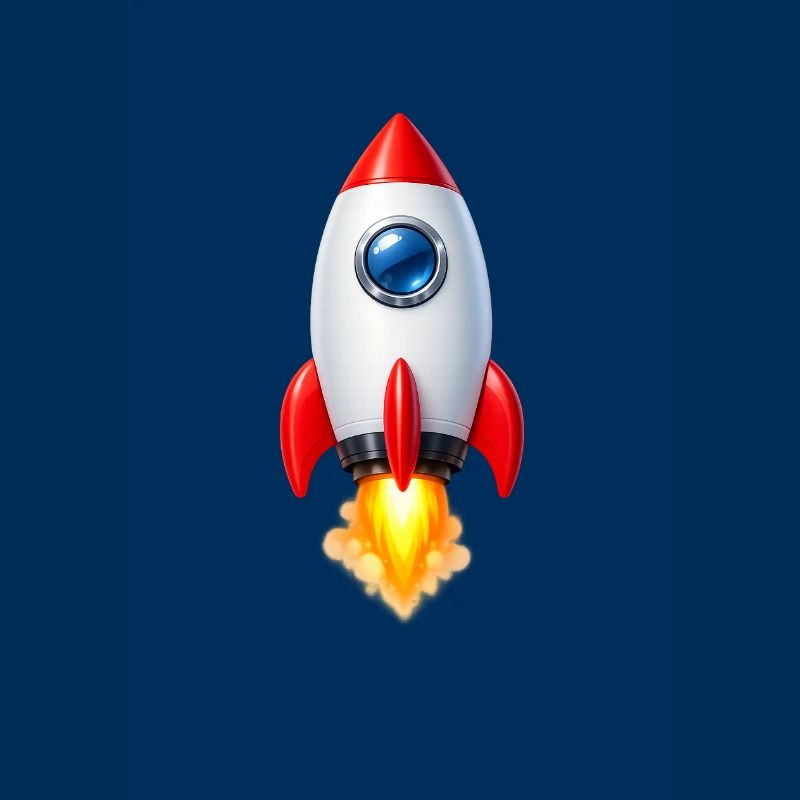 Cheerful Rocket Retro Design