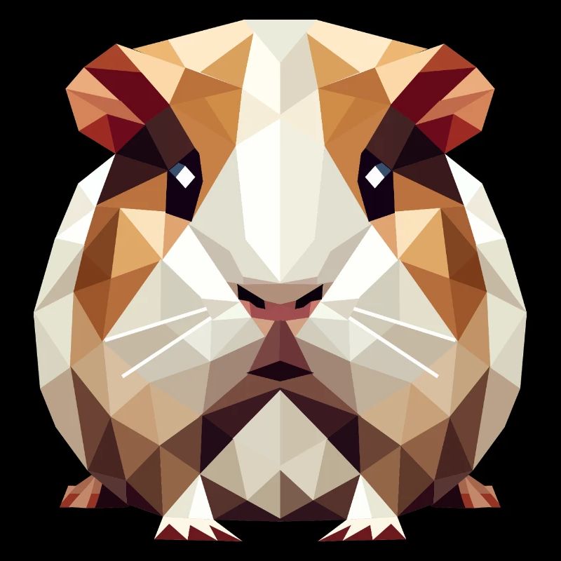cute guinea pig in low poly style
