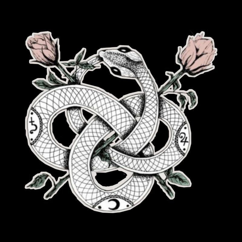 Design de serpents avec des roses