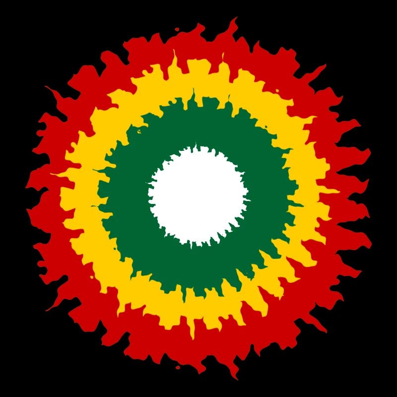 Vibrant rasta pattern with fire effect