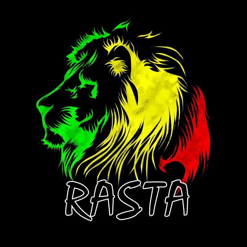 Lion rasta : style vert-jaune-rouge
