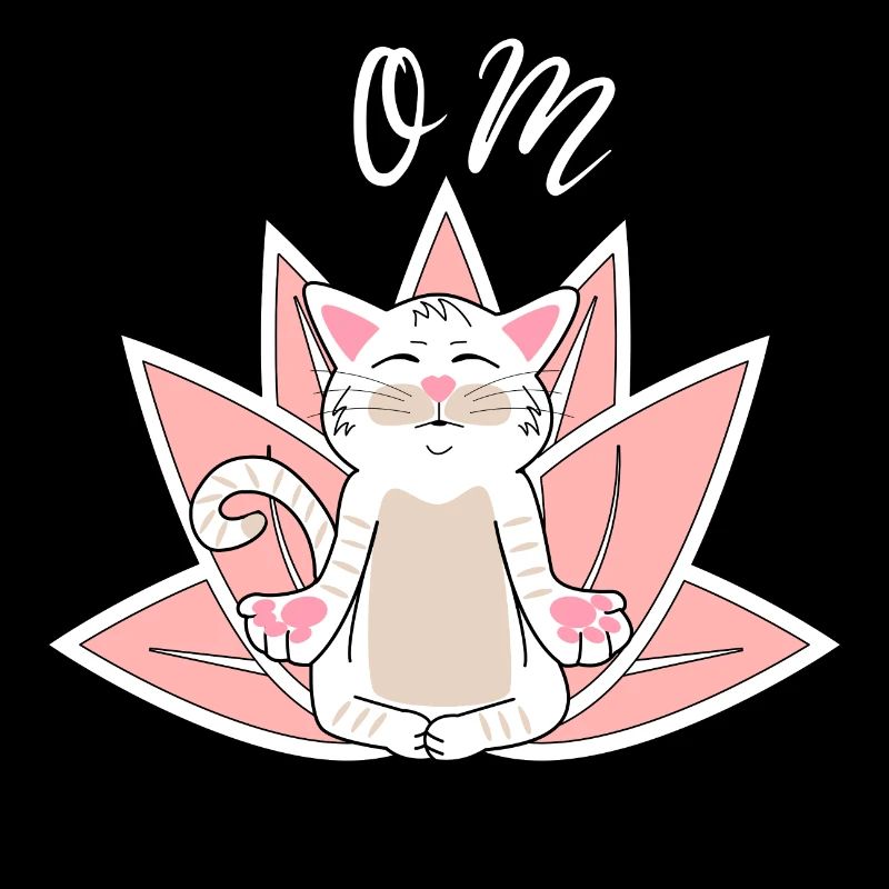 Yoga Chat Méditation Chat Blanc Chat Cadeau