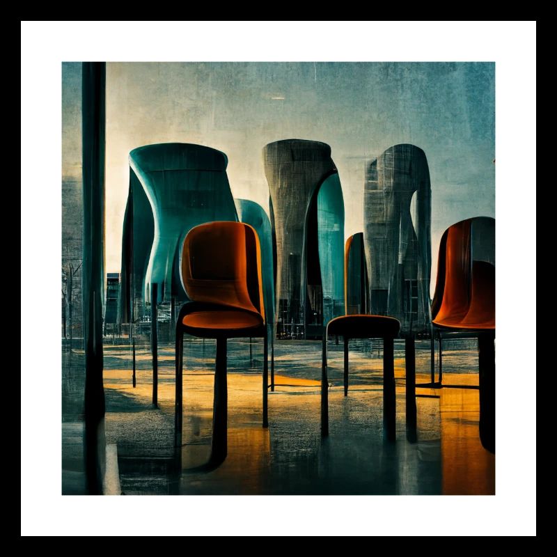 futuristic city scene - poster