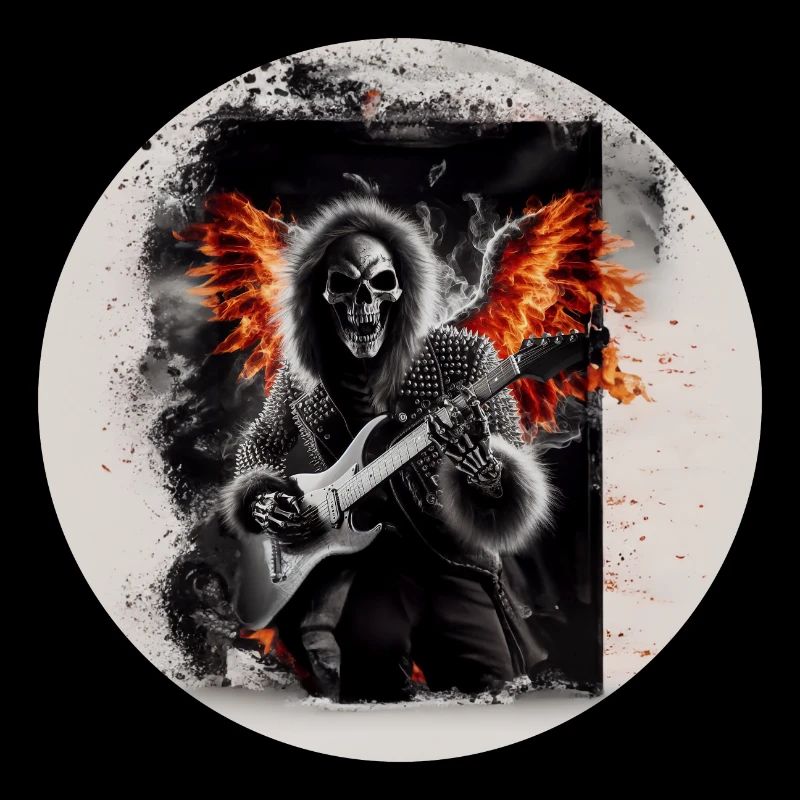 Rock 'n' Roll Squelette en feu #3