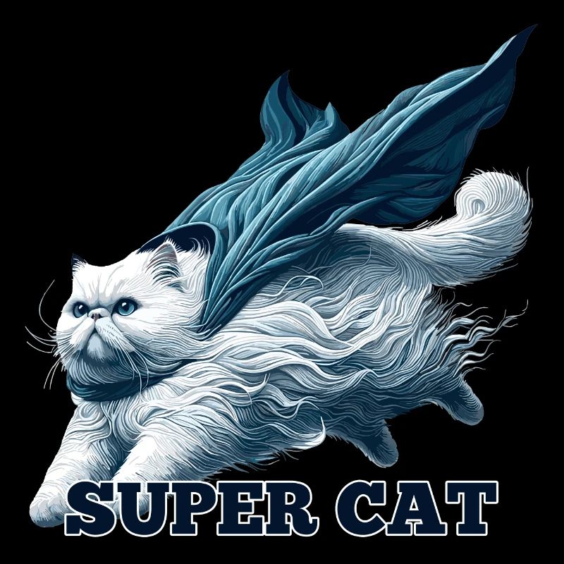 Super Katze Perser weiß Perserkatze Geschenk