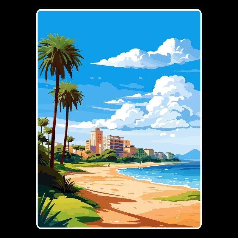 Costa Dorada Espagne Affiche de voyage Peinture Souvenir WP