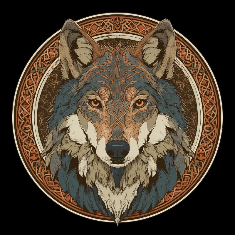 Legendenhafter Wolf mit keltischem Muster