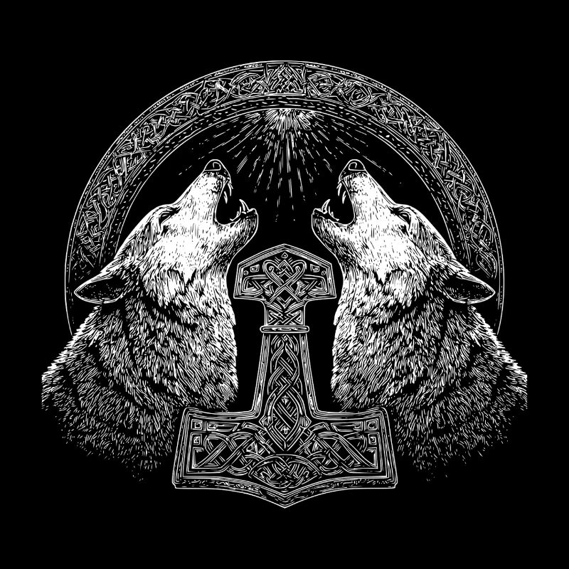 Wolf Thor Hammer Wikinger