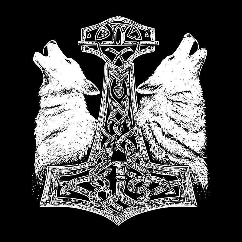 Nordisch Wolf Thor Hammer Wikinger 
