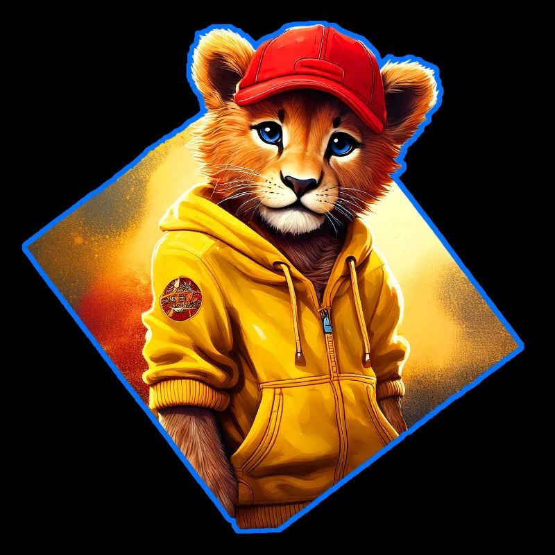 Petit lion à bonnet rouge