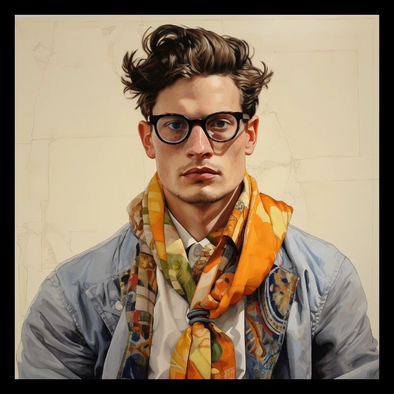 Portrait Vintage Chic avec Écharpe