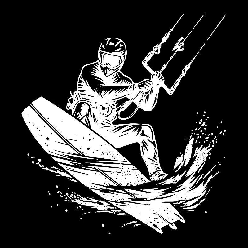 Kite surfing, seawater, wind, riding fun