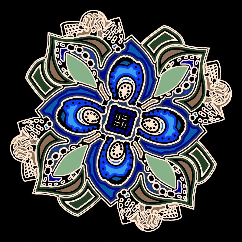 Teal Extravagant Mandala Flower