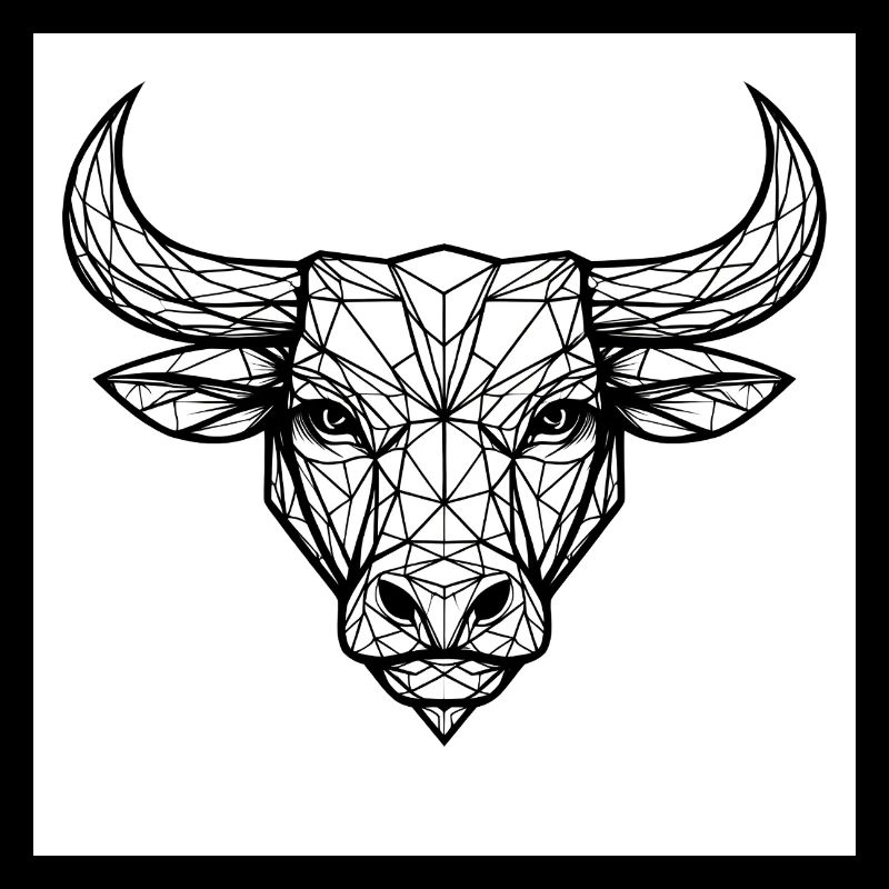 Geometric bull's head