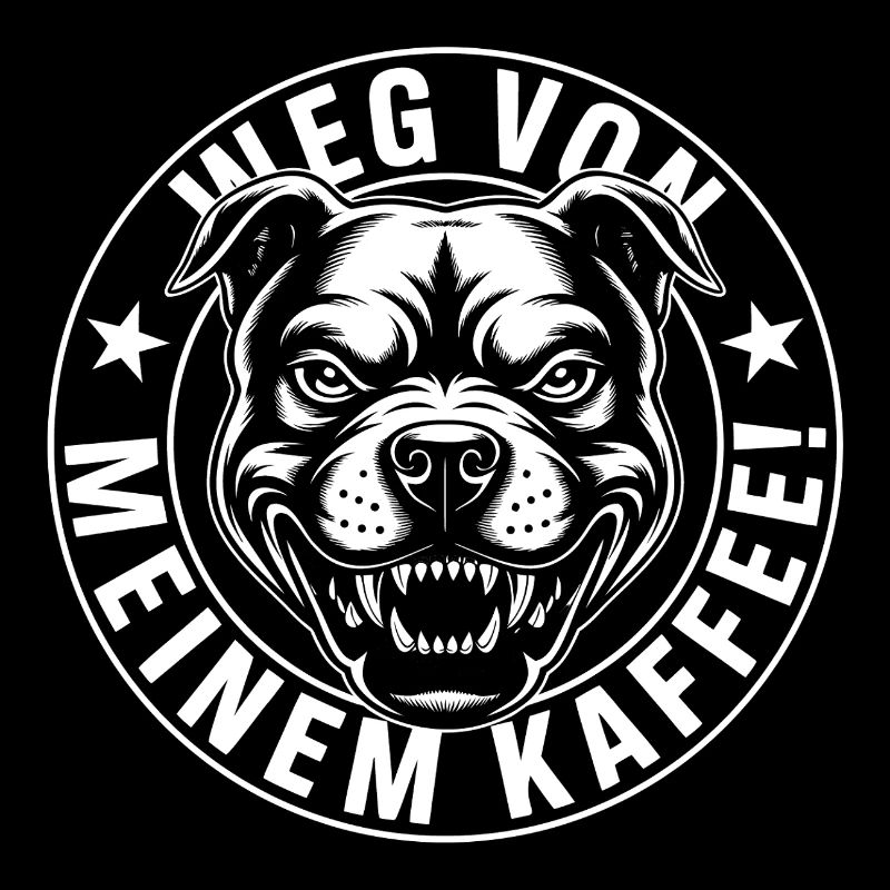 Lustiges Kaffee-Shirt mit wütendem Hund