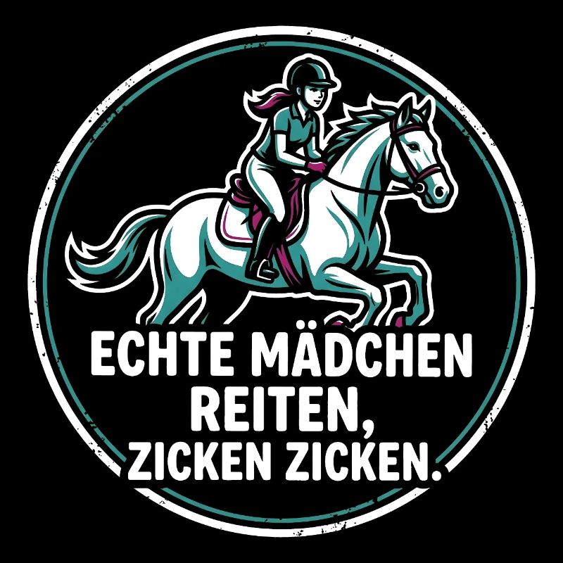 Pferdemädchen Spruch - Echte Mädchen Reiten