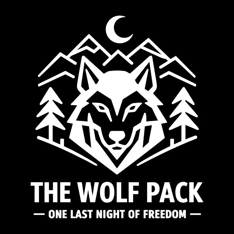 Wolfpack Emblem: Geometric Bachelor Party Wolf Shirt