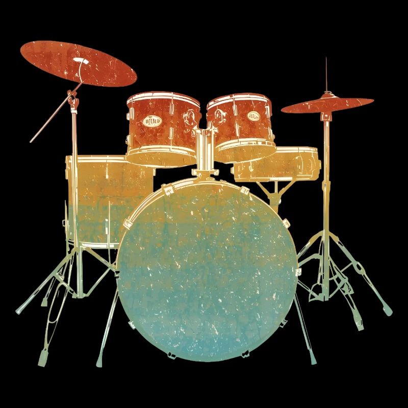 Vintage Drum Set Illustration