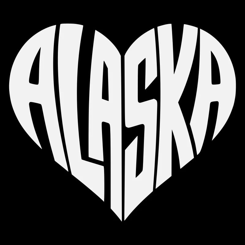 Alaska, USA Heart lettering angular