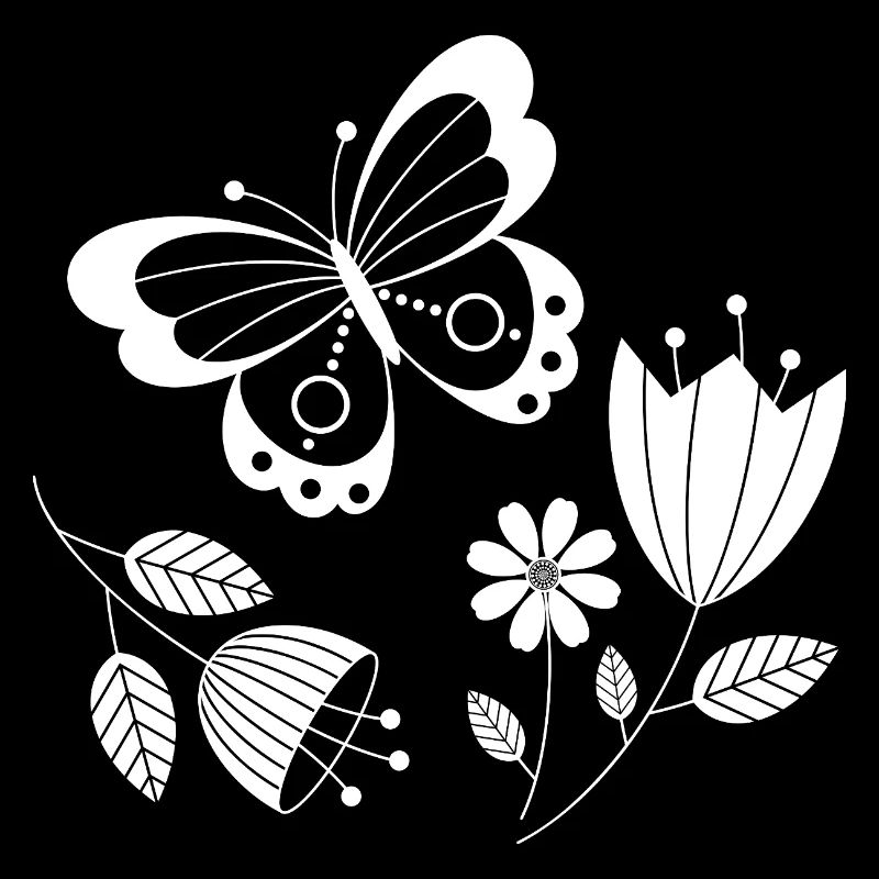 Papillon avec des fleurs