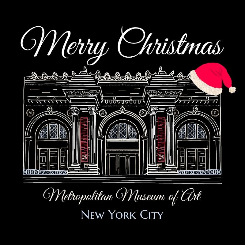 Noël à New York, dessin à la main du musée d’art