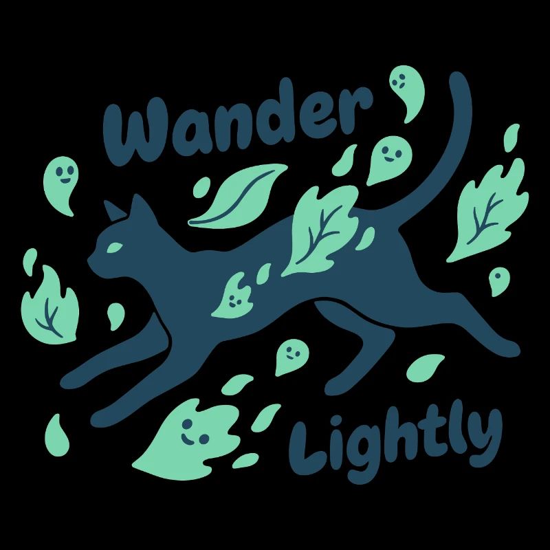 Chemin de chat à travers la mer de feuilles