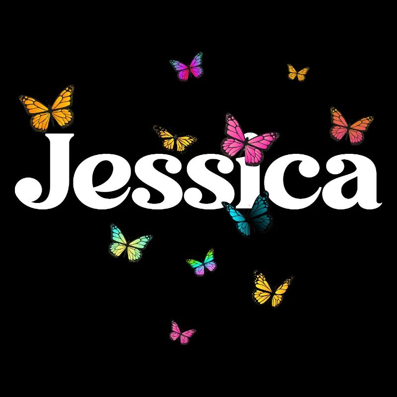 Schöner Mädchenname mit Schmetterlingen JESSICA