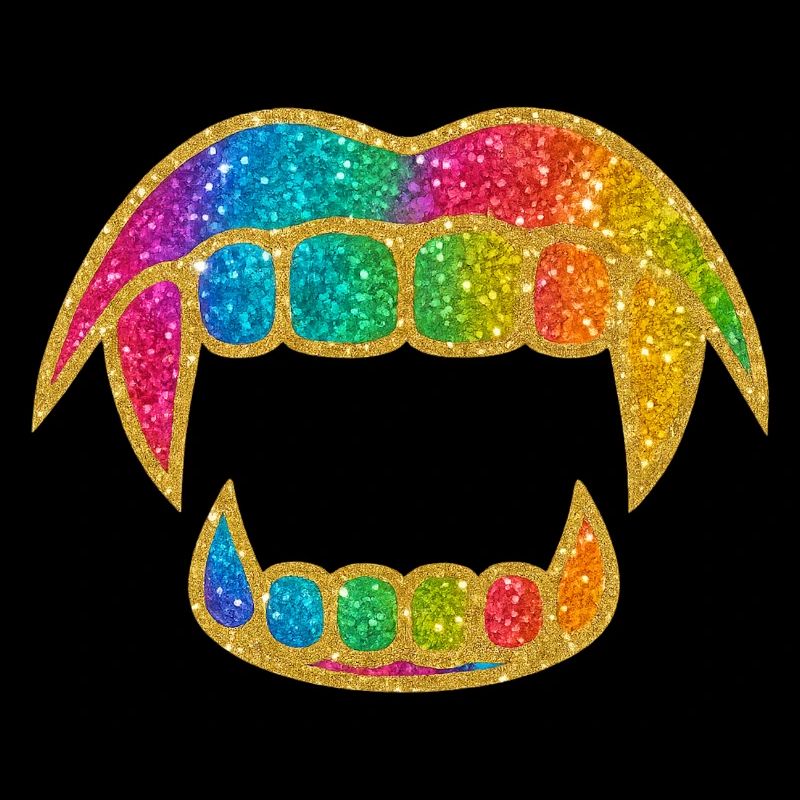Bouche à paillettes arc-en-ciel