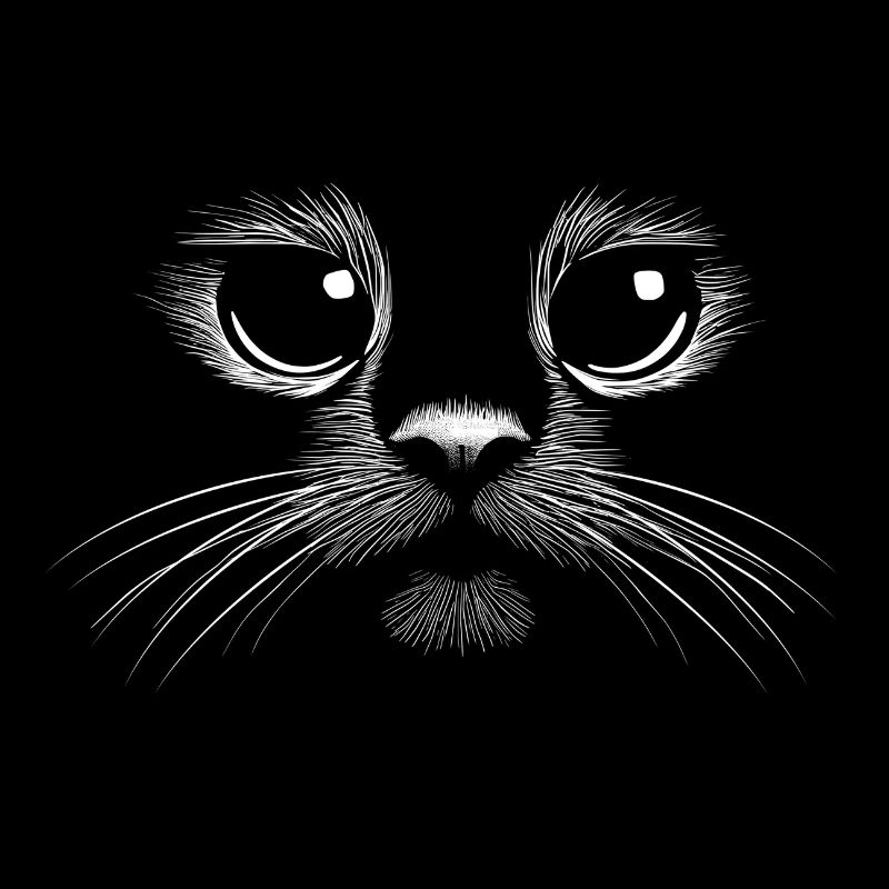 Visage de chat mignon : Charmant et élégant