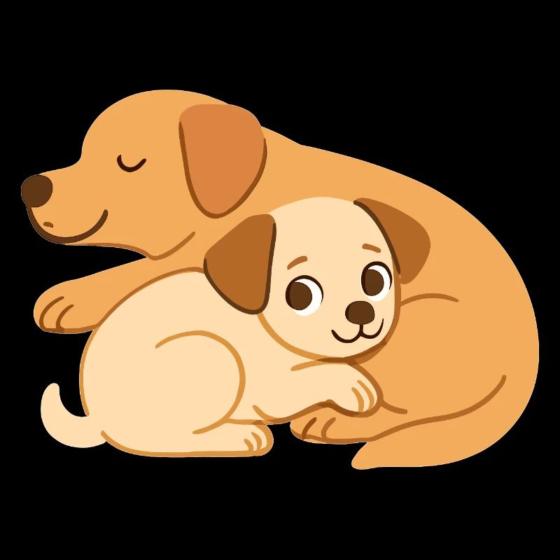 Cute dogs cuddle: Small & big dog