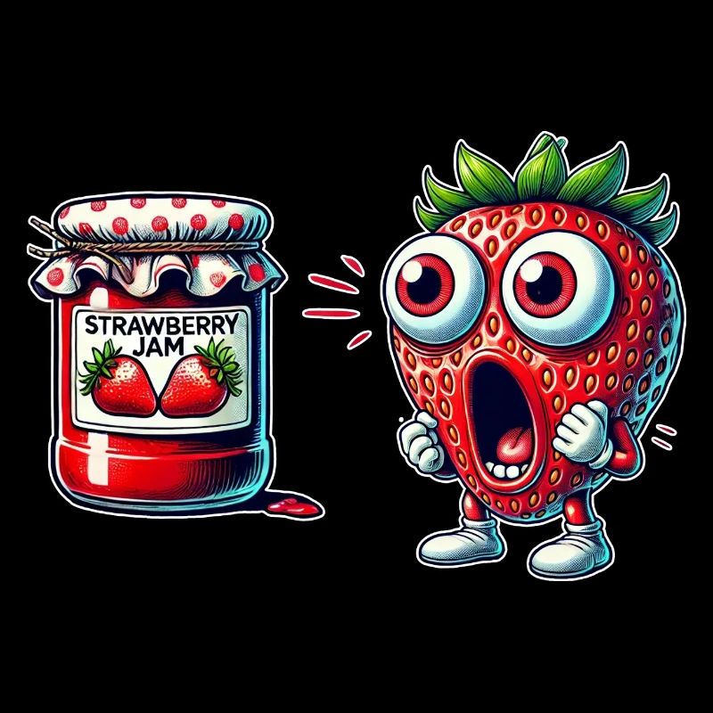 Funny strawberry jam design