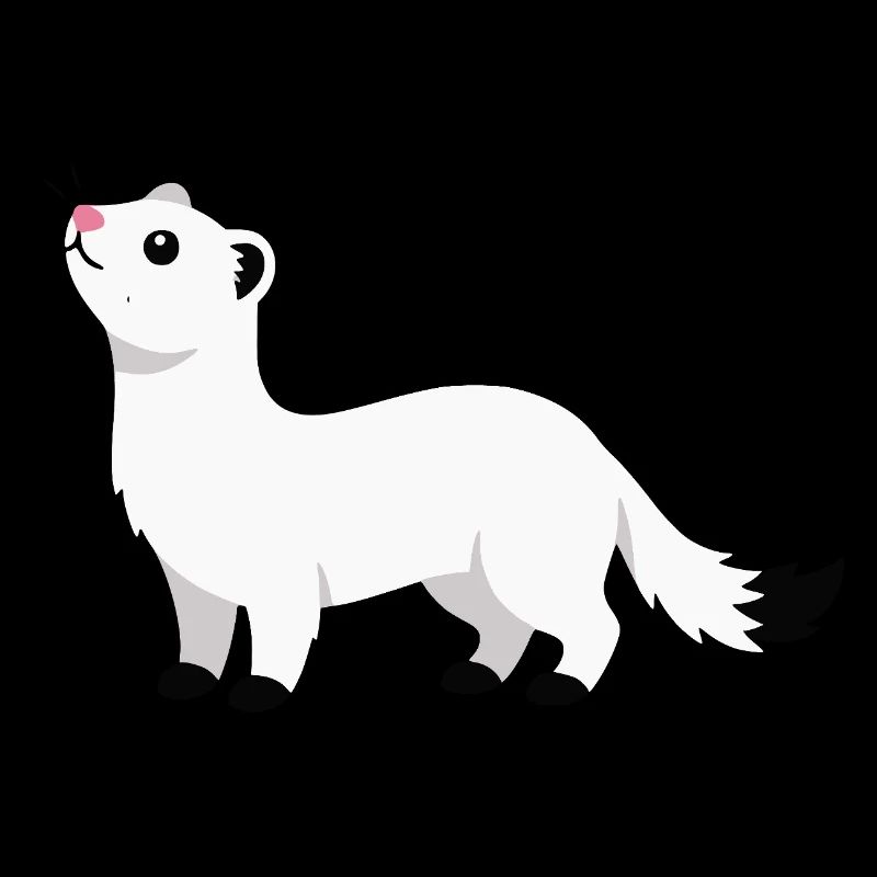 Süßer neugieriges Hermelin minimalistischen Stil