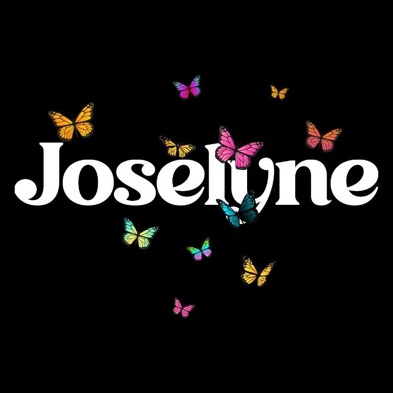 Schöner Mädchenname mit Schmetterlingen JOSELYNE